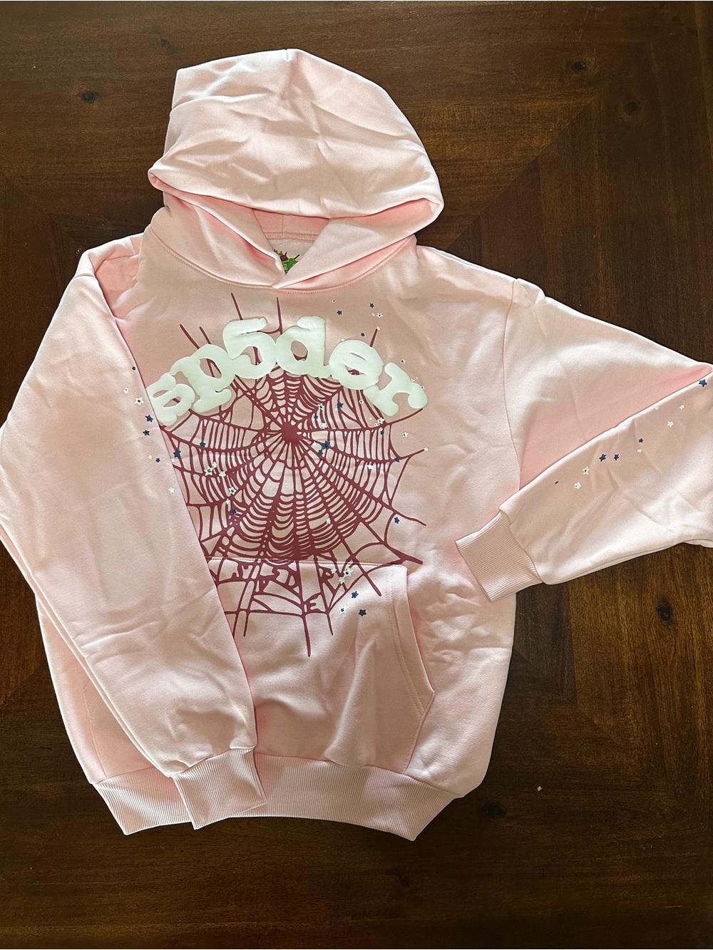 Pink Graphic Spiderweb Hoodie - Men